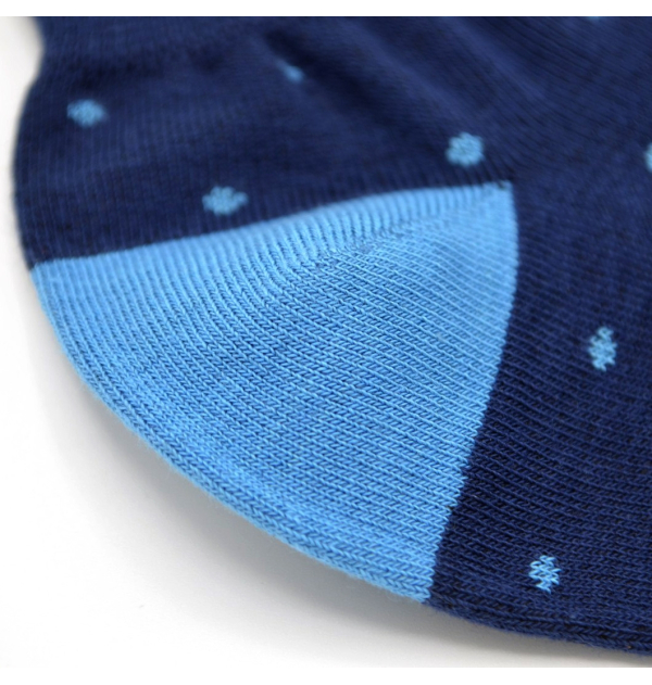 Socquettes bleues à pois...