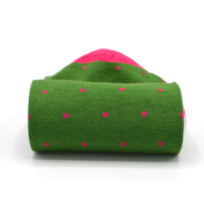 Socquettes fantaisie à pois en coton peigné aux coutures plates