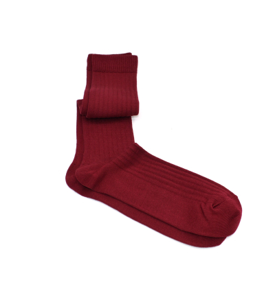 Chaussettes made in France en fil d'écosse bordeaux