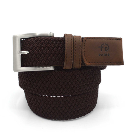 Ceinture Tressée marron chocolat