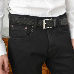 Ceinture tressee made in france finitions en cuir