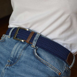 Ceinture tressee made in france finitions en cuir