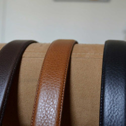Ceinture-camel-casual-chic-pour-hommes-en-cuir-pleine-fleur-grainé-surpiquée