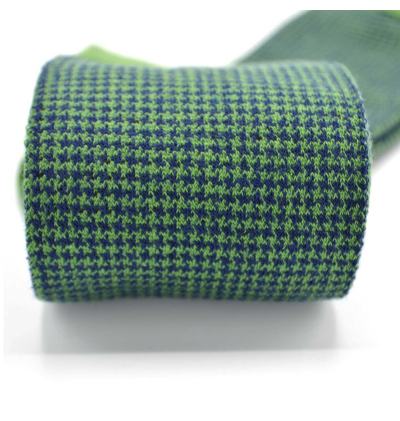 chaussettes-fantaisie-hommes-femmes-en-coton-vertes-à-motif-pied-de-poule-remaillées-à-la-main