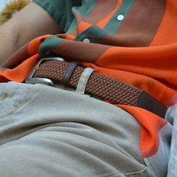 Ceinture tressee made in france finitions en cuir
