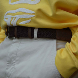 Ceinture tressee made in france finitions en cuir