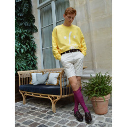 chaussettes-montantes-mi-bas-unies-violet-prune-en-pur-fil-d'écosse-remaillées-à-la-main-pour-homme