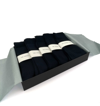 Coffret cadeaux Semainier de  Chaussettes made in france bleu marine