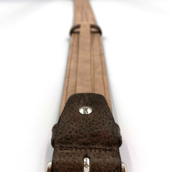 Ceinture-marron chocolat-réglable-casual-chic-pour-hommes-en-cuir-pleine-fleur-grainé-surpiquée