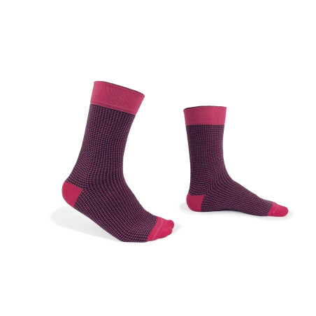 Chaussettes roses pied de poule
