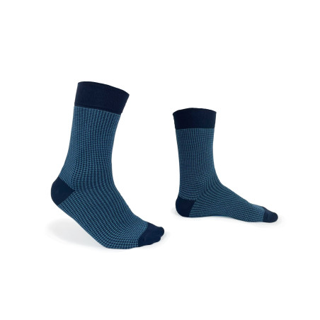 Chaussettes bleues pied de poule