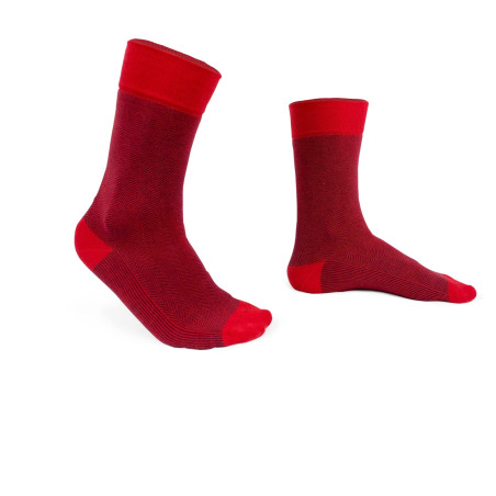 Chaussettes rouges à chevrons