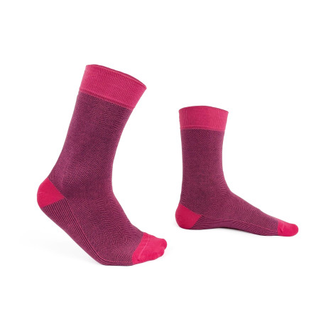 Chaussettes roses à chevrons