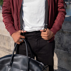 Bretelles hommes fines made in France en cuir de raisins