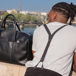 Bretelles hommes fines made in France en cuir de raisins