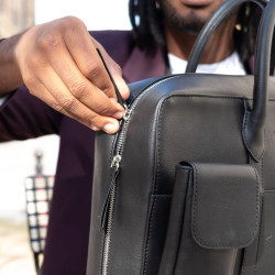 Porte-documents noir vegan homme 