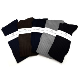 semainier de chaussettes-montantes hommes-mi-bas-unies-en-pur-fil-d'écosse-remaillées-à-la-main-pour-hommes