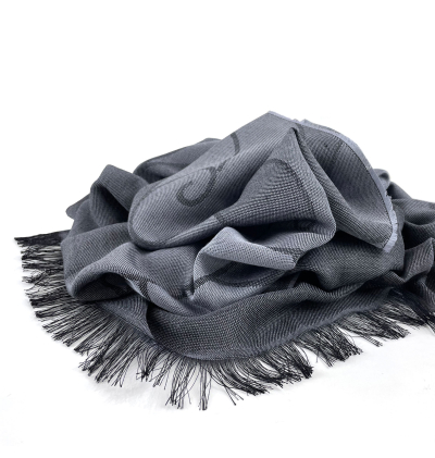 écharpe légère grise made in france homme femme motif coq français 