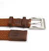 Ceinture tressee made in france finitions en cuir