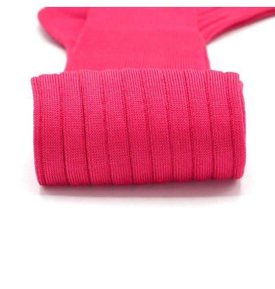 chaussettes-montantes-mi-bas-unies-rose-vif-en-pur-fil-d'écosse-remaillées-à-la-main-pour-homme