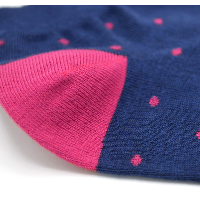 Socquettes fantaisie à pois en coton peigné aux coutures plates