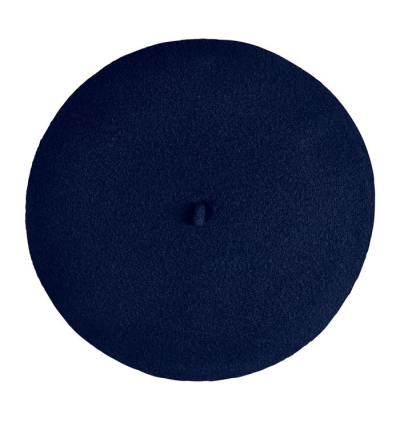 Unisex navy blue pure wool beret made in france