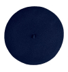 Unisex navy blue pure wool beret made in france